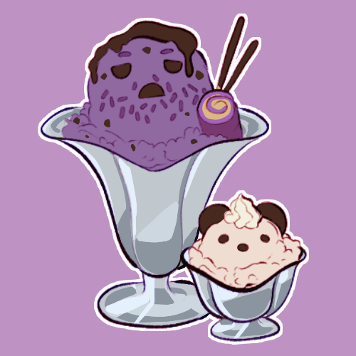 「ube fudge chip iceburg (with a vanilla c」|Ice‼️🧊🐭のイラスト