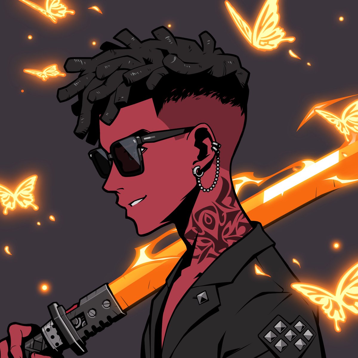 "This Azuki is fire! Loving the dreadlocks and elemental blade. The butterflies are a nice touch, too." - <a href="/steamboy33/">steamboy</a> (probably)