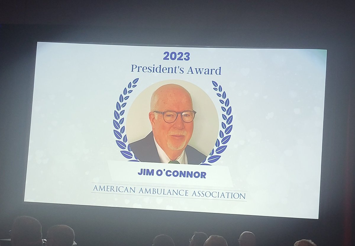 Congratulations to our own Jim O'Connor on receiving the prestigious <a href="/amerambassoc/">American Ambulance Association</a> Presidents Award. #EMS #ambulance
