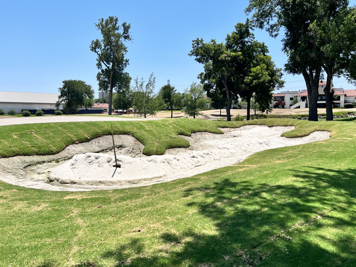 ChetWil73039063's tweet photo. Along with the re-grassing at Royal Oaks CC (Dallas) the bunkers are regaining their original flair from 2013. https://t.co/dis44jh2K3