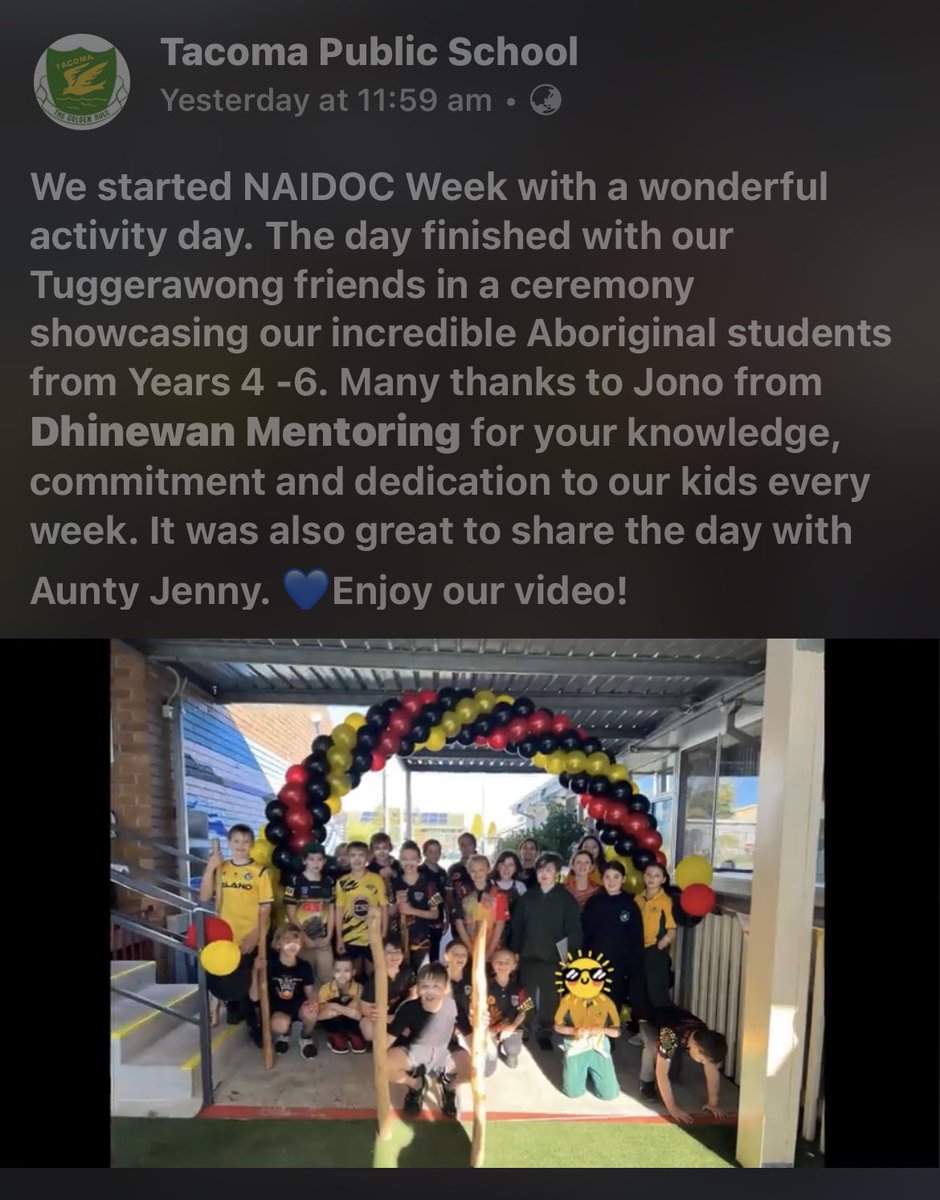 Jason Baldwin (@jasonbaldwindel) on Twitter photo Well done team Tuggerawong and Tacoma. Thank you for your deep engagement with your local community through NAIDOC 2023. For our Elders. We love working with the Dhinewan mentoring team. fb.watch/lrbYESGjOF/. <a href="/mccallumtp/">Tim McCallum</a> <a href="/RheaFlora/">Karen Jones</a> Well done team Tuggerawong and Tacoma. Thank you for your deep engagement with your local community through NAIDOC 2023. For our Elders. We love working with the Dhinewan mentoring team. fb.watch/lrbYESGjOF/. <a href="/mccallumtp/">Tim McCallum</a> <a href="/RheaFlora/">Karen Jones</a>