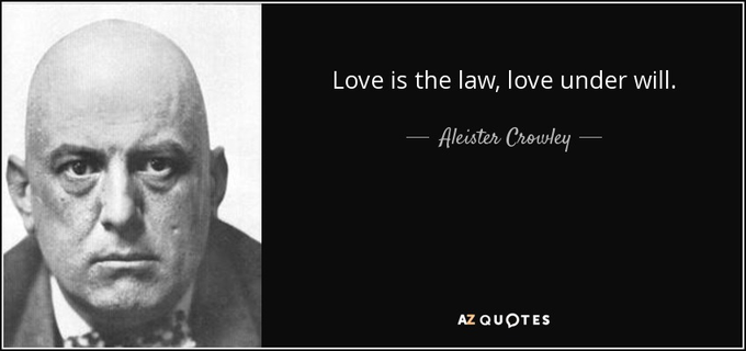 Even the satanist Aleister Crowley liked using the word love

It's luciferian doctrine, don't be deceived