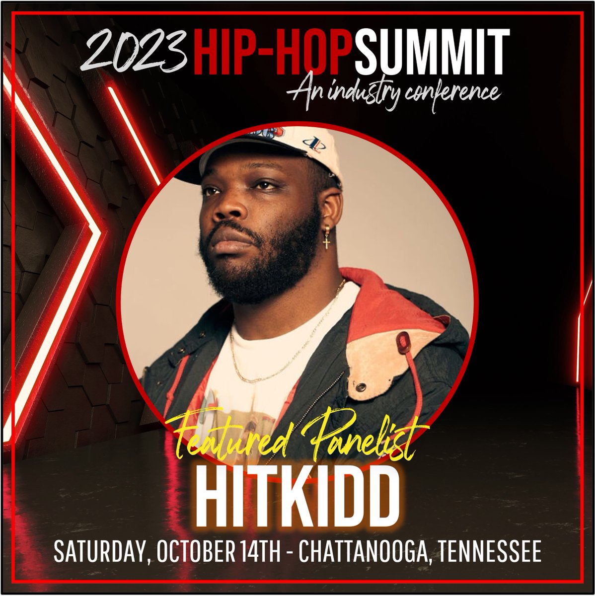 Happy to announce our first panelist for the 2023 Hip-Hop Summit - @0hitkidd0 - Mark your calendars for October 14th!