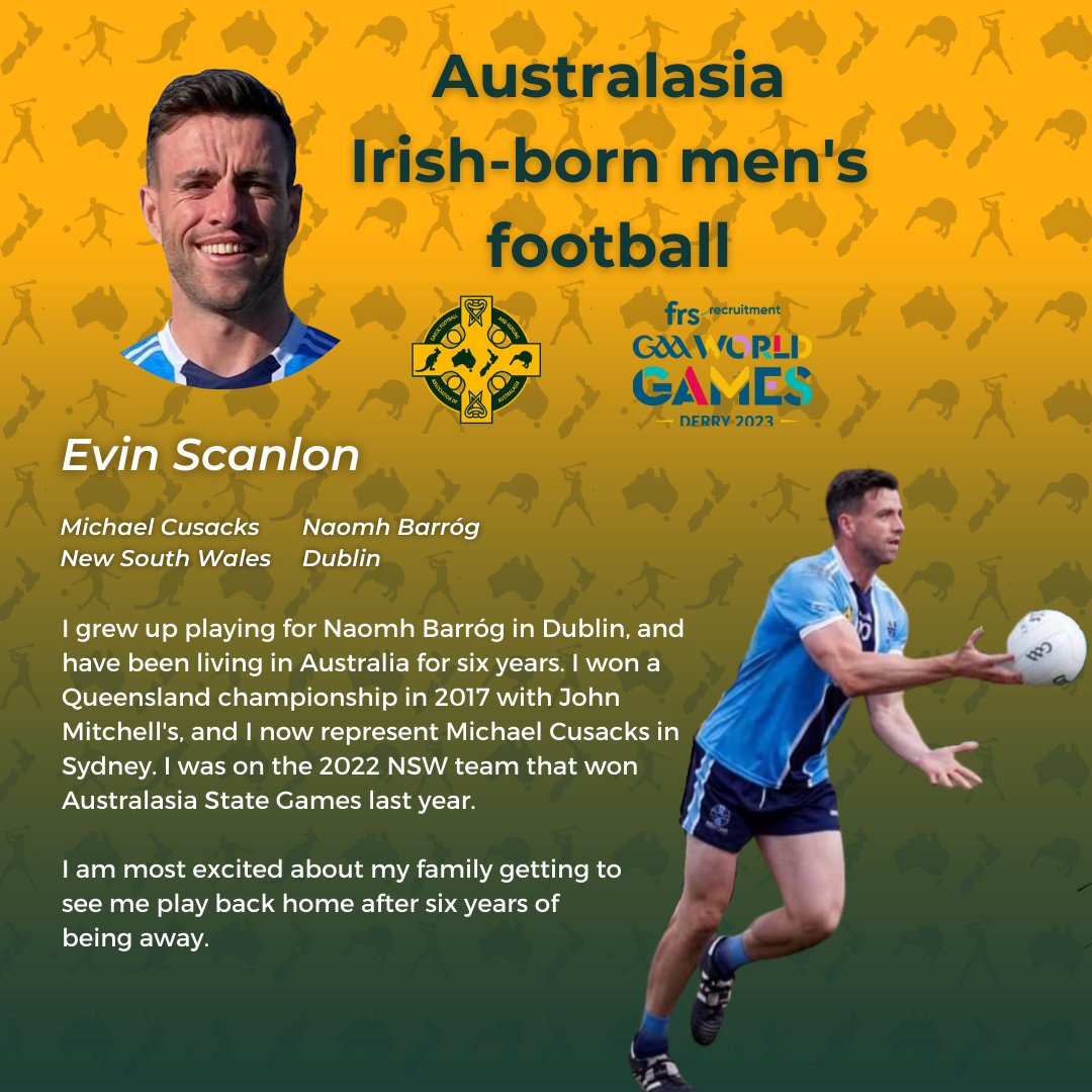 GFHAAustralasia's tweet image. Australasia Irish-born men's football players, coaches and sponsors for the 2023 @GAAworldgames. (1/4)  

#FRSGAAWorldGames #Australasia 🇦🇺 🇳🇿
