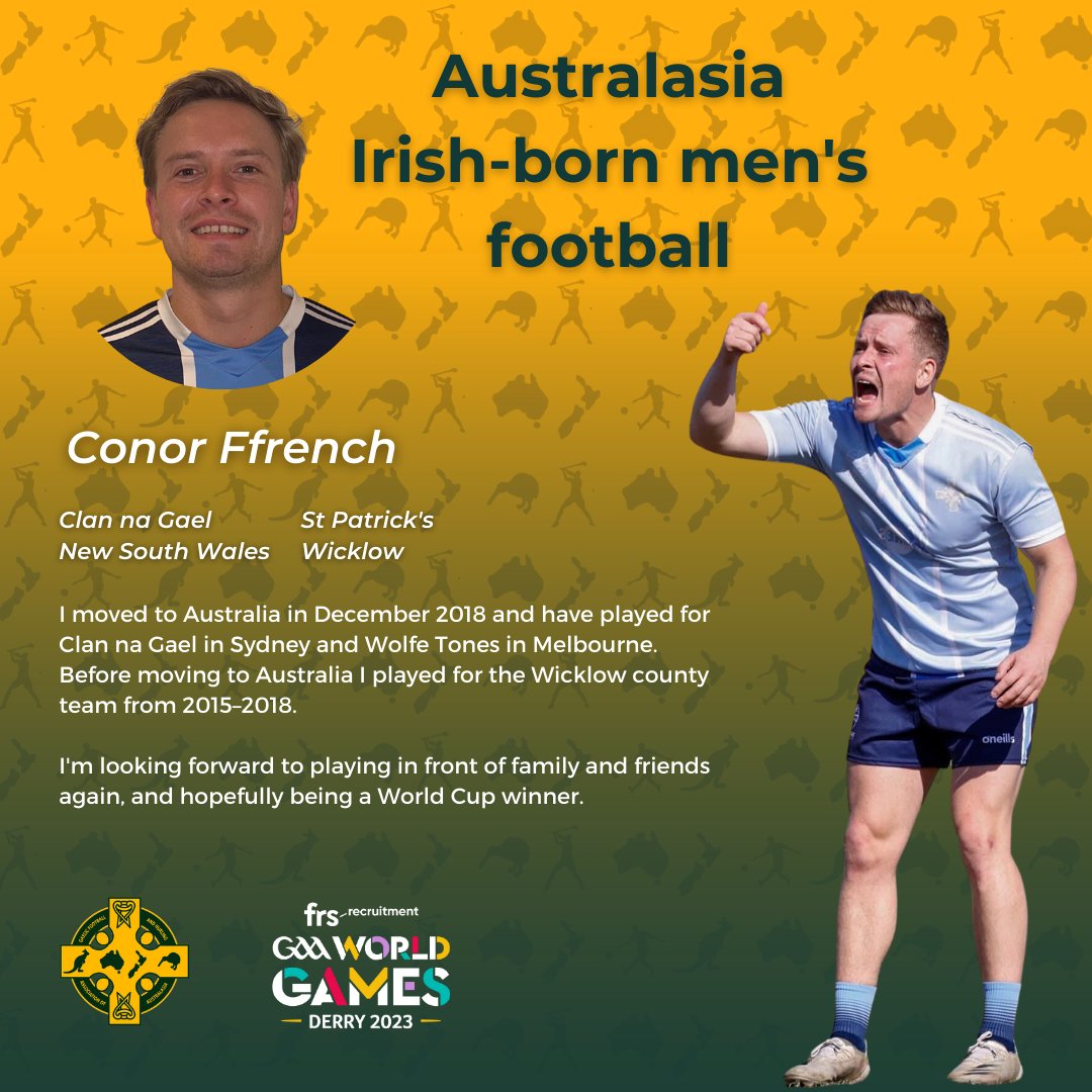 GFHAAustralasia's tweet image. Australasia Irish-born men's football players, coaches and sponsors for the 2023 @GAAworldgames. (1/4)  

#FRSGAAWorldGames #Australasia 🇦🇺 🇳🇿