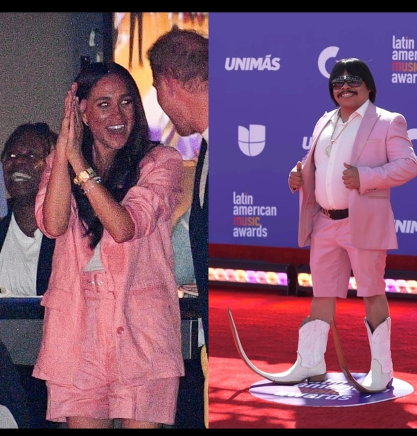 Who wore it better?? 
No comparison!! The guy in the boots had the good sense to steam press his outfit! He wins, hands down!! 🌸
#MeghanMarkleExposed #MeghanMarkleGlobalLaughingstock