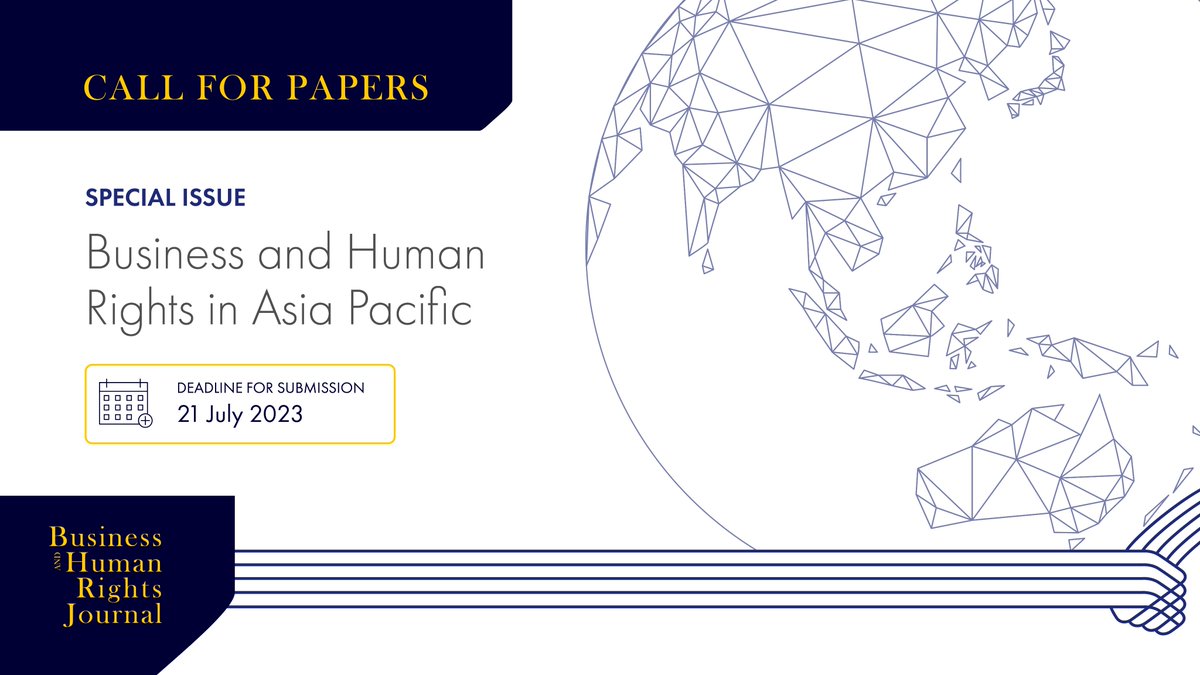 @BHRJournal will be publishing a special issue on Asia Pacific. Wonderful to have @hkaur0304, @shelley_marshal, Rashmi Venkatesan @NLSIUofficial & Bill Taylor @CityUHongKong as the guest editors. Submit an abstract by 21 July. Furter details here: cambridge.org/core/journals/…