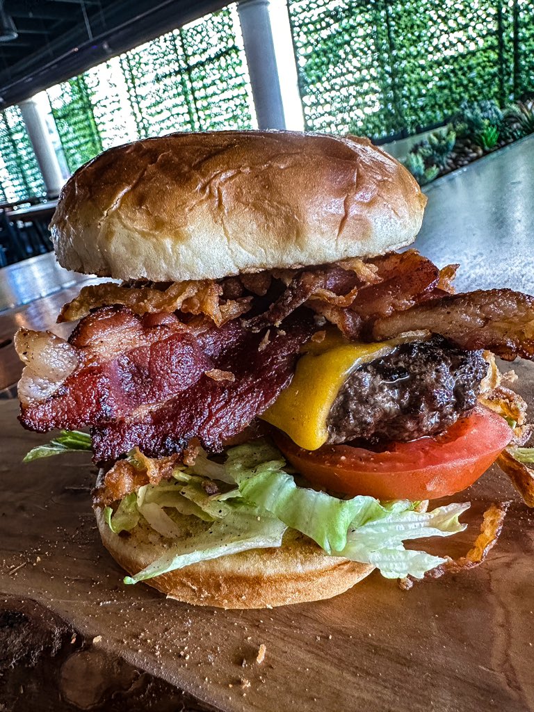 BKDs Burger 
It’s got all the fixings: Chopped Iceberg, Smoked Bacon, Sliced Tomato, Fried Onions, and Chipotle Aioli. It’s so good that even the pickiest eaters will be licking their plates clean! 😋🍔 #BKDsBurger #Foodie #Yum”