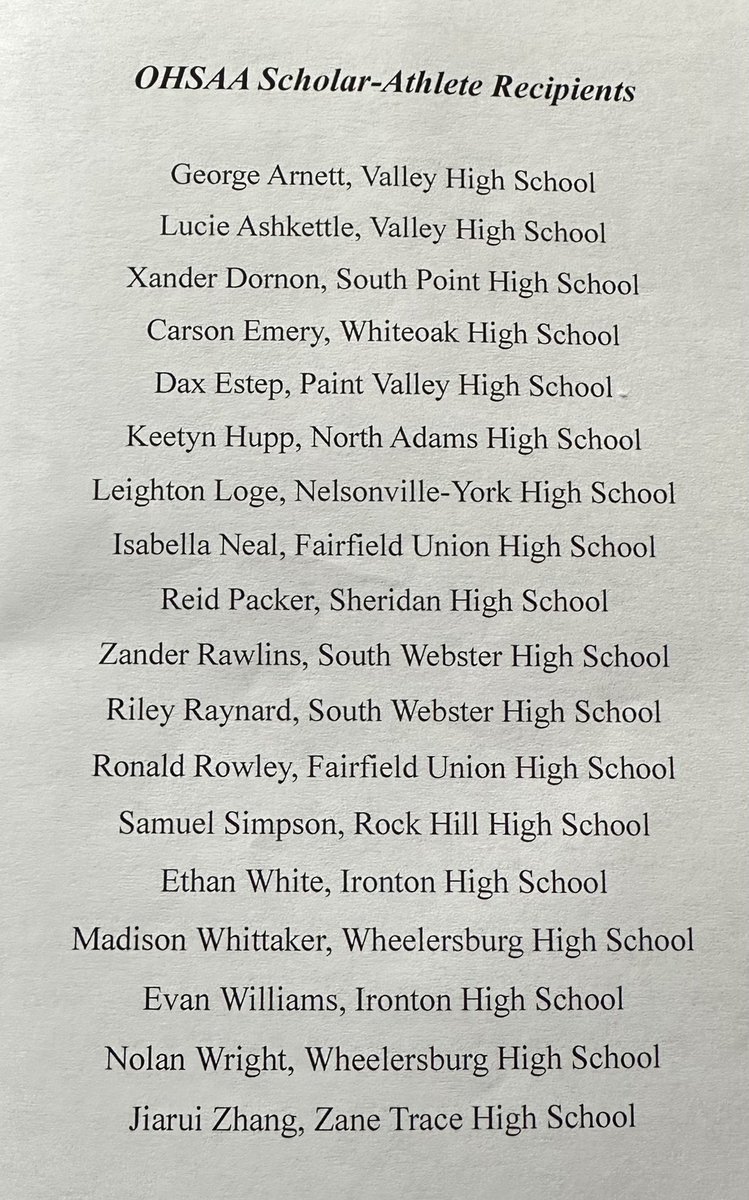 SEDABSports's tweet photo. The 2023 OHSAA/SEDAB Scholar-Athlete Scholarship Recipients. Each athlete will receive a $1,000 scholarship and a $100 gift card. Congratulations to our 18 scholar-athletes! https://t.co/p0HYj3ofIM
