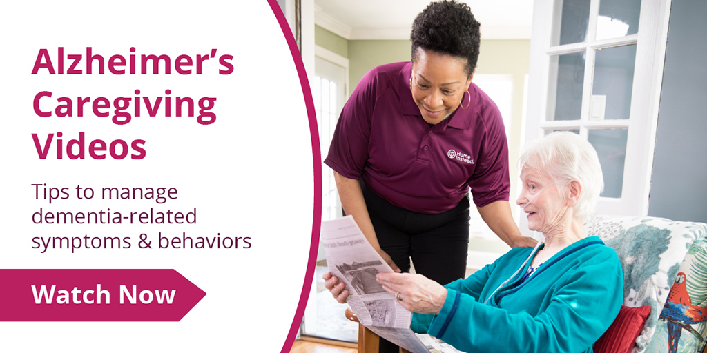 If you're caring for someone living with a form of #dementia, bookmark these 9 short videos filled with #Alzheimer's #caregiving tips. ▶️ bit.ly/3lyh7ca #HomeInstead #caregivers #caregiversupport #homecare #seniorcare