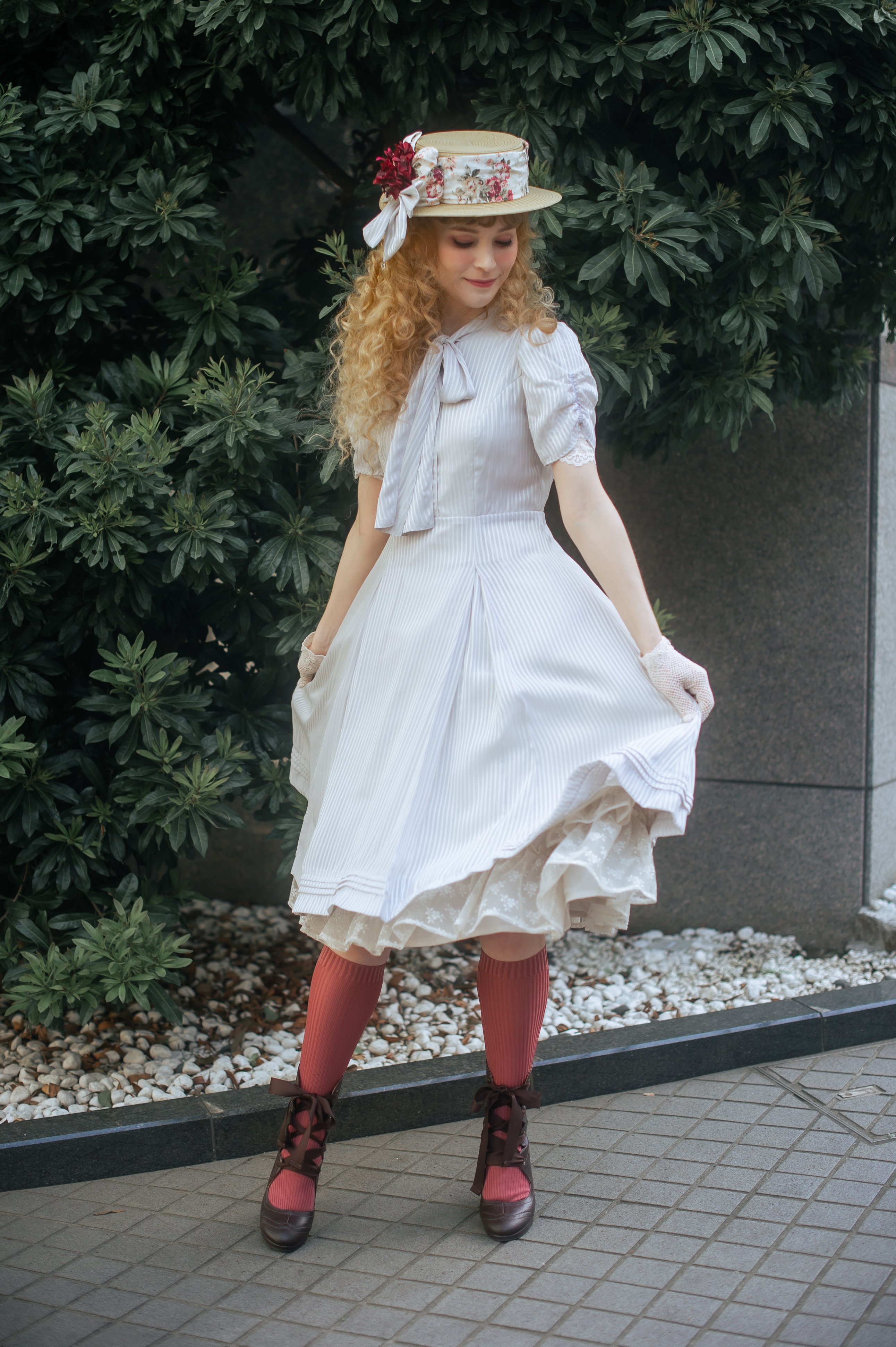 男女兼用 Victorian maiden シアーストライプリボンタイワンピ - 通販