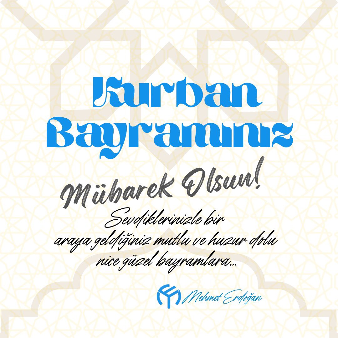 Tüm İslam Aleminin Kurban Bayramı Mübarek Olsun ! 
Sevdiklerinizle bir araya geldiğiniz,mutlu ve huzur dolu 
nice güzel bayramlara…