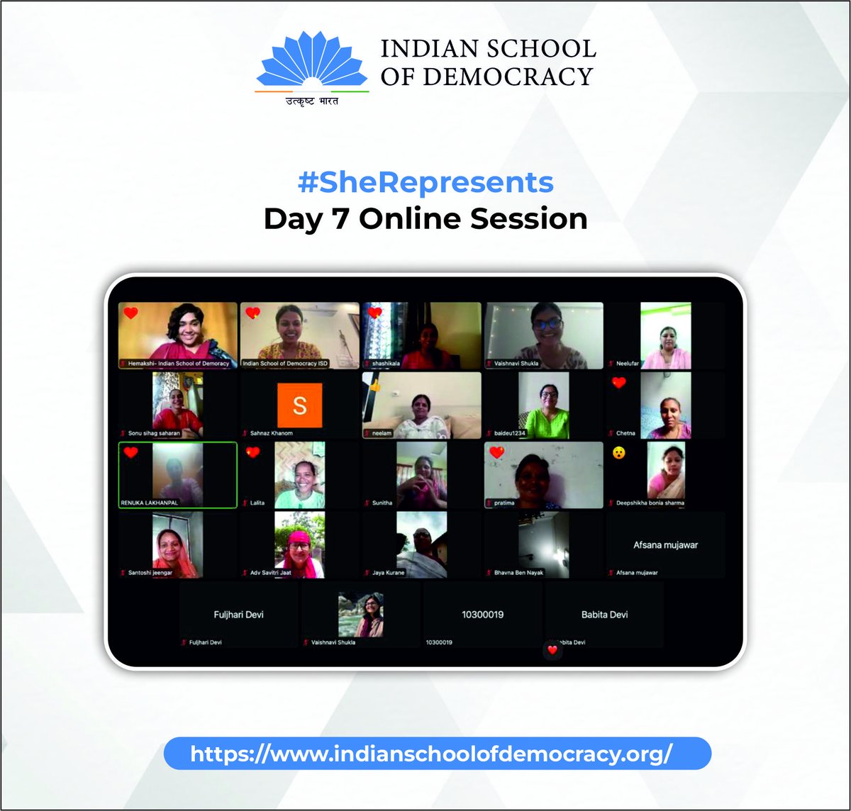 isd2047's tweet image. Day 7 of #SheRepresents; As we wrap up an incredible week of learning and growth, INC MP Jothimani, shared her 28 year journey in politics of hope and courage. She emphasized the importance of women in politics and the transformative power of panchayats.