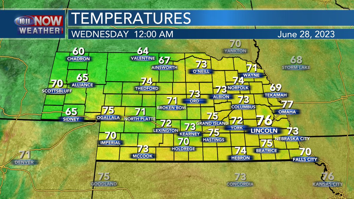 It's midnight! Here's a look at temperatures across the state.