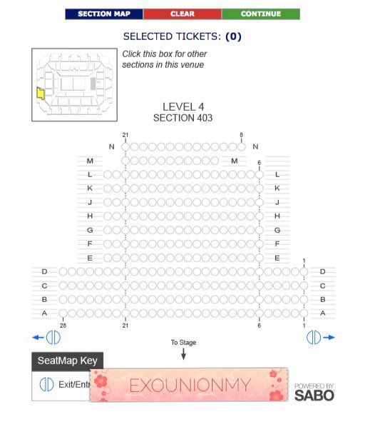 Seating plan for CAT 5 block 401/402/403 

cr: @/EXOUnionMY

#iKONinKL