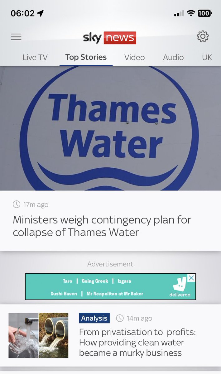 Feargal_Sharkey's tweet image. Thames Water on the brink of  bankruptcy?

So we get to the real reason for Sarah (I’m heartbroken about Sewage) Bentley’s sacking. 

@thameswater is teetering on the brink of insolvency and it appears they’re not the only water company heading in that direction.

More to follow