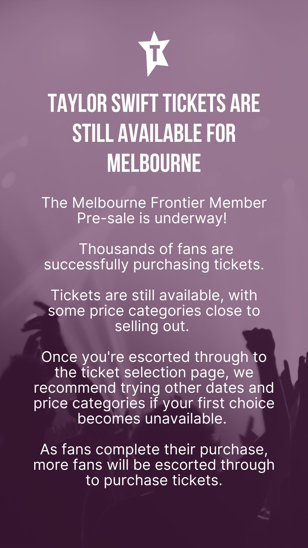 liver (taylor’s version) on Twitter "Ticketek_AU i’ve been sitting in the sydney queue for 7