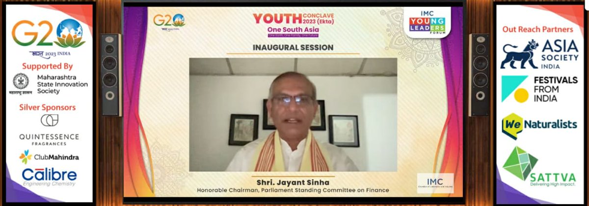 IMC Chamber of Commerce and Industry (@imc_india) on Twitter photo Address by Guest of Honour Shri. <a href="/jayantsinha/">Jayant Sinha</a> , Honourable Chairman, Parliament Standing Committee on Finance, at the Inaugural session of #IMCYouthConclave2023, today.
To join us ,click on imcyouthconclave2023.vexevents.com/index.html
#DigitalIndia #StartupIndia #climate
<a href="/g20org/">G20 South Africa</a> <a href="/AsiaSocietyIC/">Asia Society India Centre</a> Address by Guest of Honour Shri. <a href="/jayantsinha/">Jayant Sinha</a> , Honourable Chairman, Parliament Standing Committee on Finance, at the Inaugural session of #IMCYouthConclave2023, today.
To join us ,click on imcyouthconclave2023.vexevents.com/index.html
#DigitalIndia #StartupIndia #climate
<a href="/g20org/">G20 South Africa</a> <a href="/AsiaSocietyIC/">Asia Society India Centre</a>