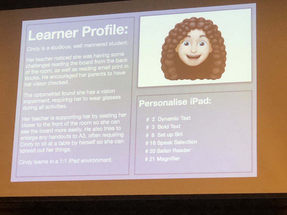 It’s all about accessibility! ♿️🦾👂

Such an interesting session at #ade2023 on Personalised Learning, Learner Profiles, and all the powerful features in Apple tech that helps us reach all learners.

#appleteacher #AppleEDUchat 
@AppleEDU #everyonecancreate