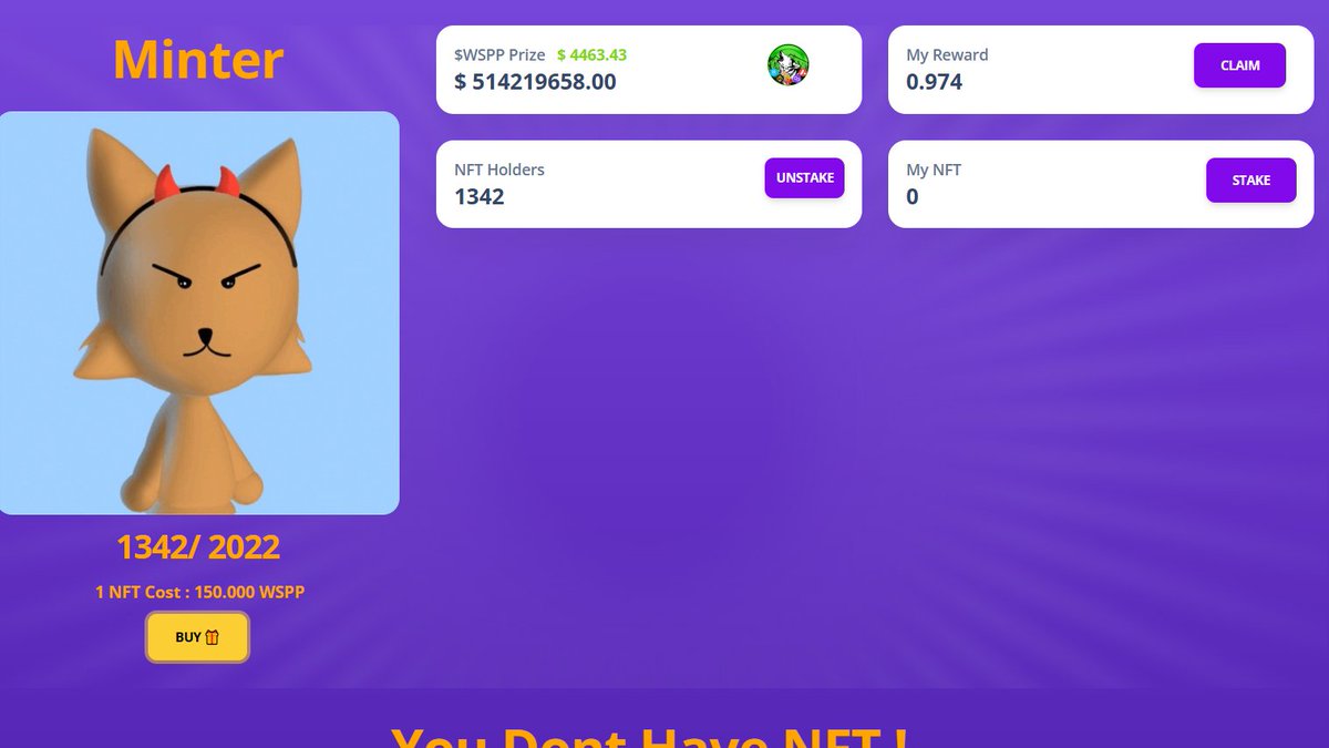 RoboWolf8's tweet image. Dear #WSPP Holder&apos;s #Polygon 
Happy Ied Mubarak ! 
we launch event mint #Wolfibunny #NFT Just 150.000 WSPP.. 

Prize in pools $4400 Worth of WSPP Token 
visit : 
wolfible.com/polygon 

Supply Limited !!