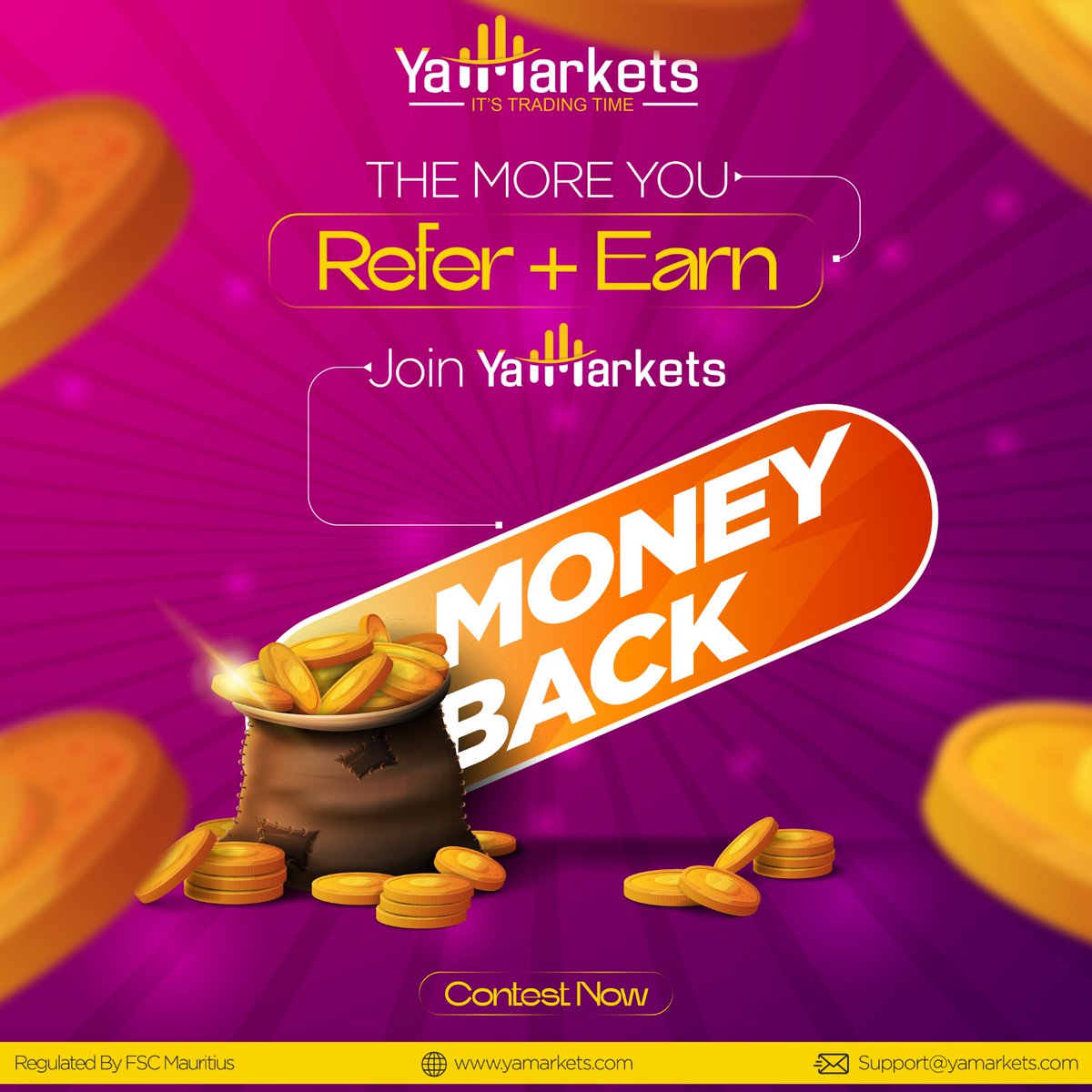 Join the YaMarkets Community: By participating in the Money Back IB Contest, you'll become part of a vibrant community of passionate traders and professionals. 
#YAMarkets #MoneyBackIB #Contest #PartnershipOpportunity #WinBig #Yamarkets #TradeSmart #JoinToday #tradablebonus