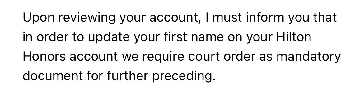 TravelerTed's tweet photo. Once upon a time I booked my first @HiltonHonors room as Ted instead of  Theodore. 

Apparently changing that is a court worthy endeavor 😂 https://t.co/2M376INuwh