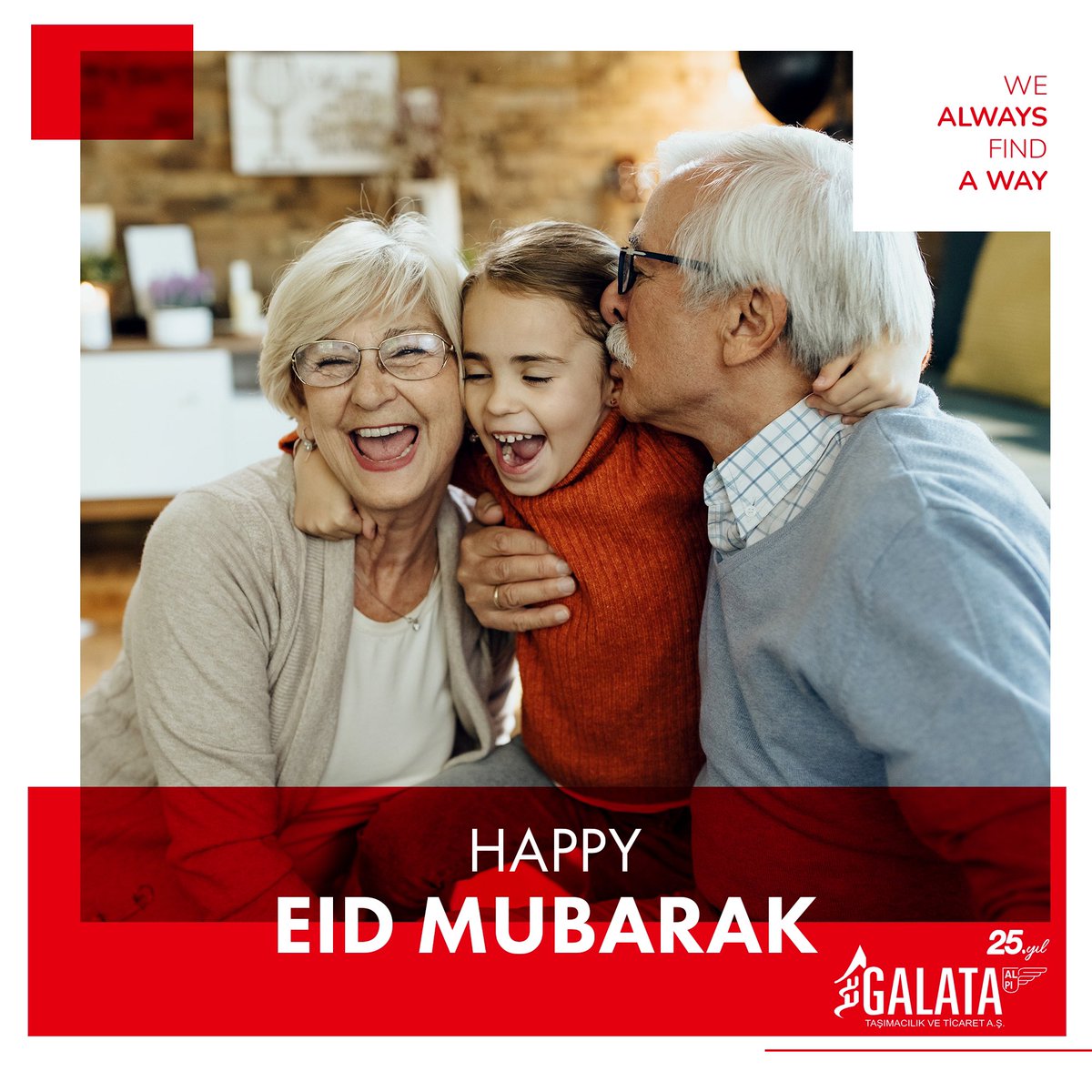 Ailenizle ve sevdikleriniz ile beraber mutlu bayramlar dileriz.
#GalataTaşımacılık #KurbanBayramı #Lojistik #Galpi #bizherzamanbiryolbuluruz

We wish everyone a happy and peaceful Eid.
#GalataTasimacilik #EidMubarak #Galpi #Fathersday #wealwaysfindaway