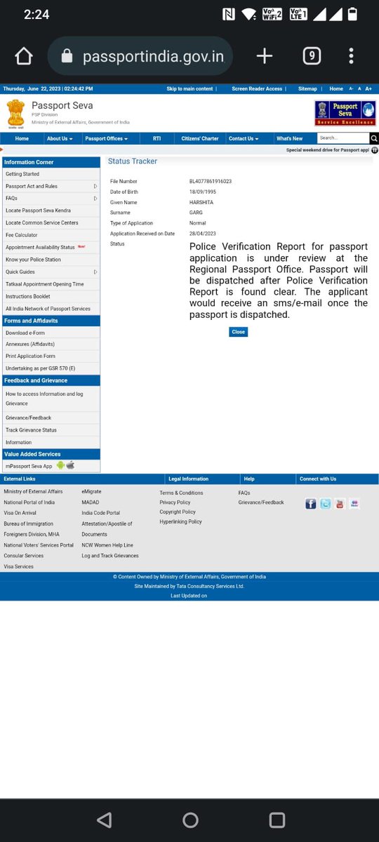 akku9457's tweet photo. @rpobareilly Sir, my cousin sister applied for passport with file no:BL4077861916023 on 28/4/23. Police verification already done but pending at RPO bareilly. Kindly issue this passport as soon as possible because she has to travel next month urgently.
Regards
@passportsevamea https://t.co/Yy5REYORQW