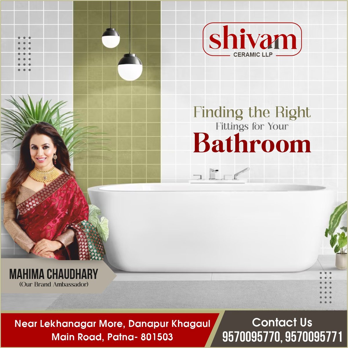 'Upgrade your bathroom with elegance and style! Discover the exquisite range of bath fittings at Shivam Ceramic. From luxurious faucets to sleek showerheads, our collection is designed to transform your bathing experience. 
#ShivamCeramic #TileDesign #InteriorDesign