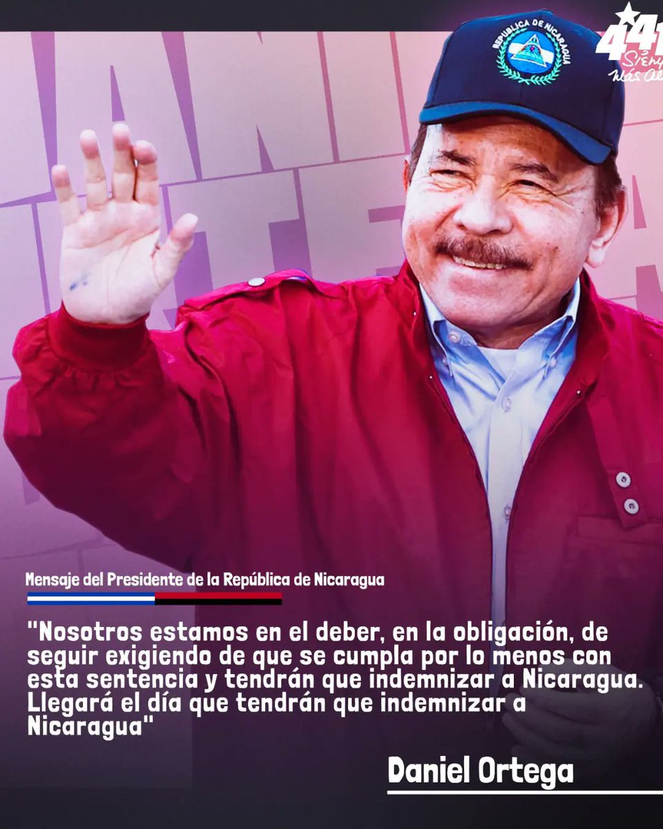Palabras de nuestro presidente Comandante Daniel Ortega en  el 37 aniversario del Histórico triunfo de Nicaragua en la Corte Internacional de Justicia en la Haya.
#Nicaragua