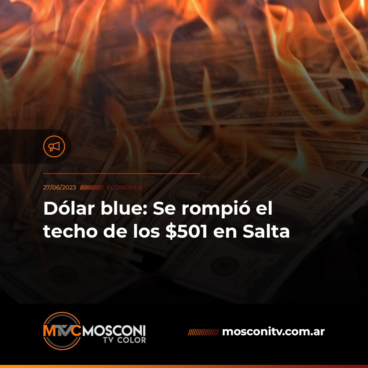 MosconiTvColor's tweet photo. El dólar paralelo subió $3 en la Ciudad de Salta y llegó a los $501 en la Ciudad de Salta de acuerdo a un relevamiento realizado por el Mercado Ilegal de Divisas.
#economia #DolarBlue #Salta #MosconiTvColor https://t.co/igjAUWnODD