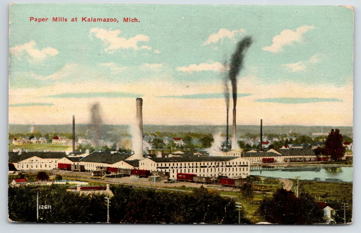 Michigan's Past on Twitter "Paper Mills at Kalamazoo ca. 1910 (ebay)"