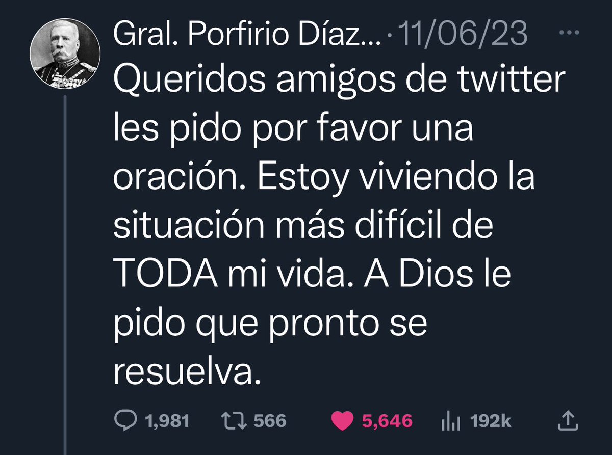 Gral_Diaz_Mori's tweet photo. Muy queridos amigos de twitter les agradezco infinitamente sus oraciones y buenos deseos. El grave problema que estaba enfrentando por fin se resolvió. No los conozco personalmente, pero los amo y espero que Dios los colme de bendiciones y de todas las cosas buenas de la vida. https://t.co/2nFySb4Ewp