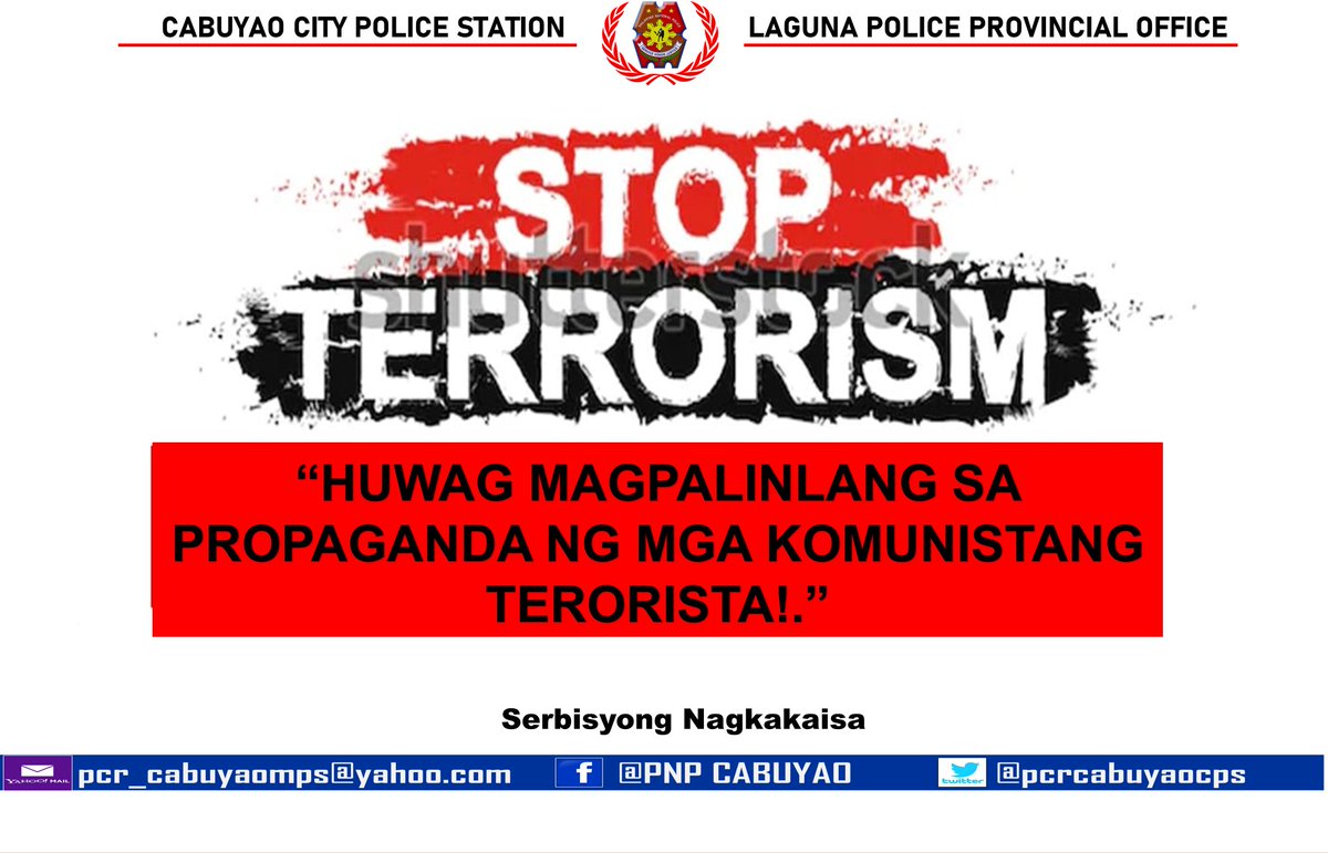 Stop Terrorism

#SerbisyongNagkakaisa