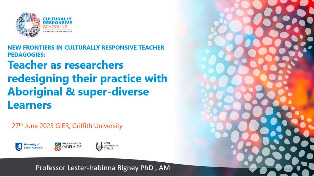 GIER (@gier_edu) on Twitter photo <a href="/GIER_edu/">GIER</a> were privileged to host esteemed Professor <a href="/LesterRigney/">Dr Lester Rigney</a> for a public lecture on New frontier in culturally responsive teacher pedagogies: Teachers working with Aboriginal and super-diverse learners. Grateful for this thought provoking opportunity. <a href="/Griffith_Uni/">Griffith University</a> <a href="/GIER_edu/">GIER</a> were privileged to host esteemed Professor <a href="/LesterRigney/">Dr Lester Rigney</a> for a public lecture on New frontier in culturally responsive teacher pedagogies: Teachers working with Aboriginal and super-diverse learners. Grateful for this thought provoking opportunity. <a href="/Griffith_Uni/">Griffith University</a>