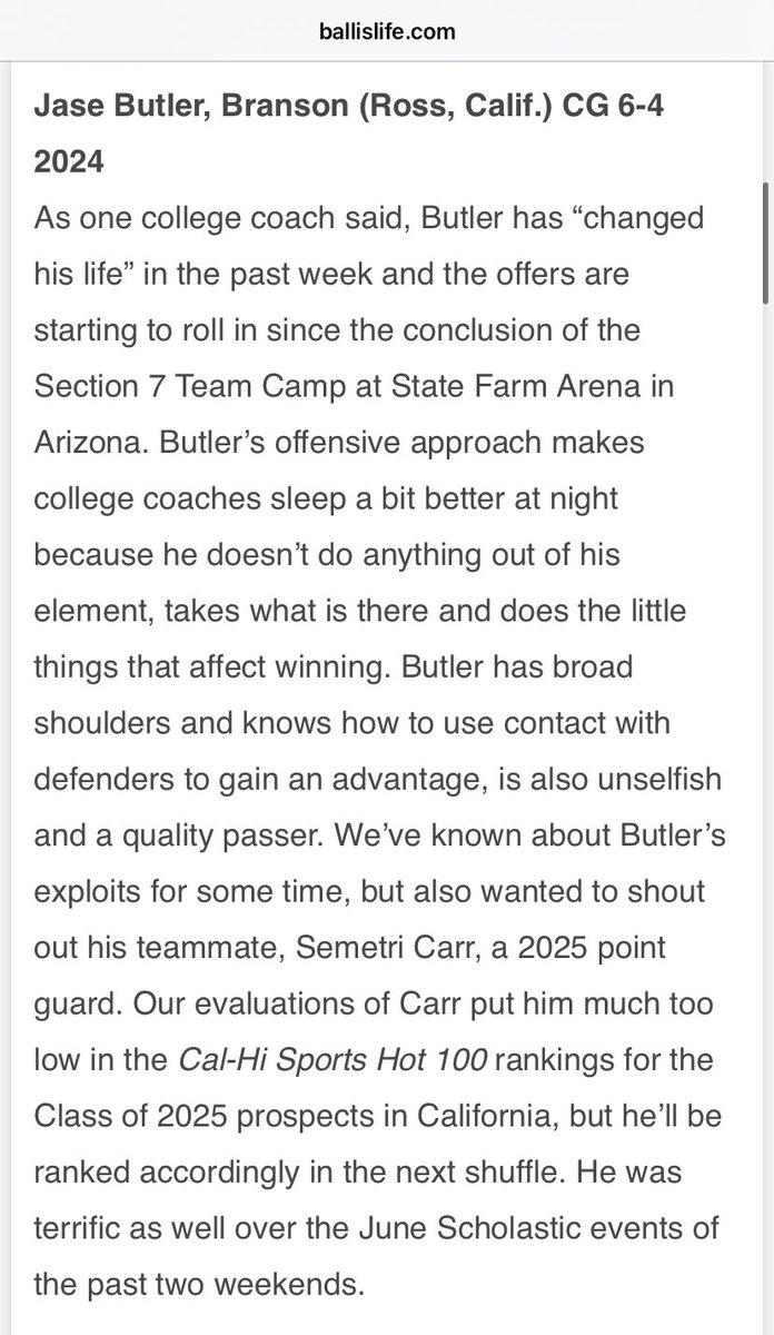 Thanks for recognizing our guys <a href="/RonMFlores/">Ronnie Flores</a> <a href="/Ballislife/">Ballislife.com</a> 

<a href="/JaseButler4/">Jase Butler</a> &amp; TT

Definitely true about <a href="/semetri_carr/">Semetri Carr</a> 

Cc: <a href="/thuynga_c/">Thuy</a> 💫