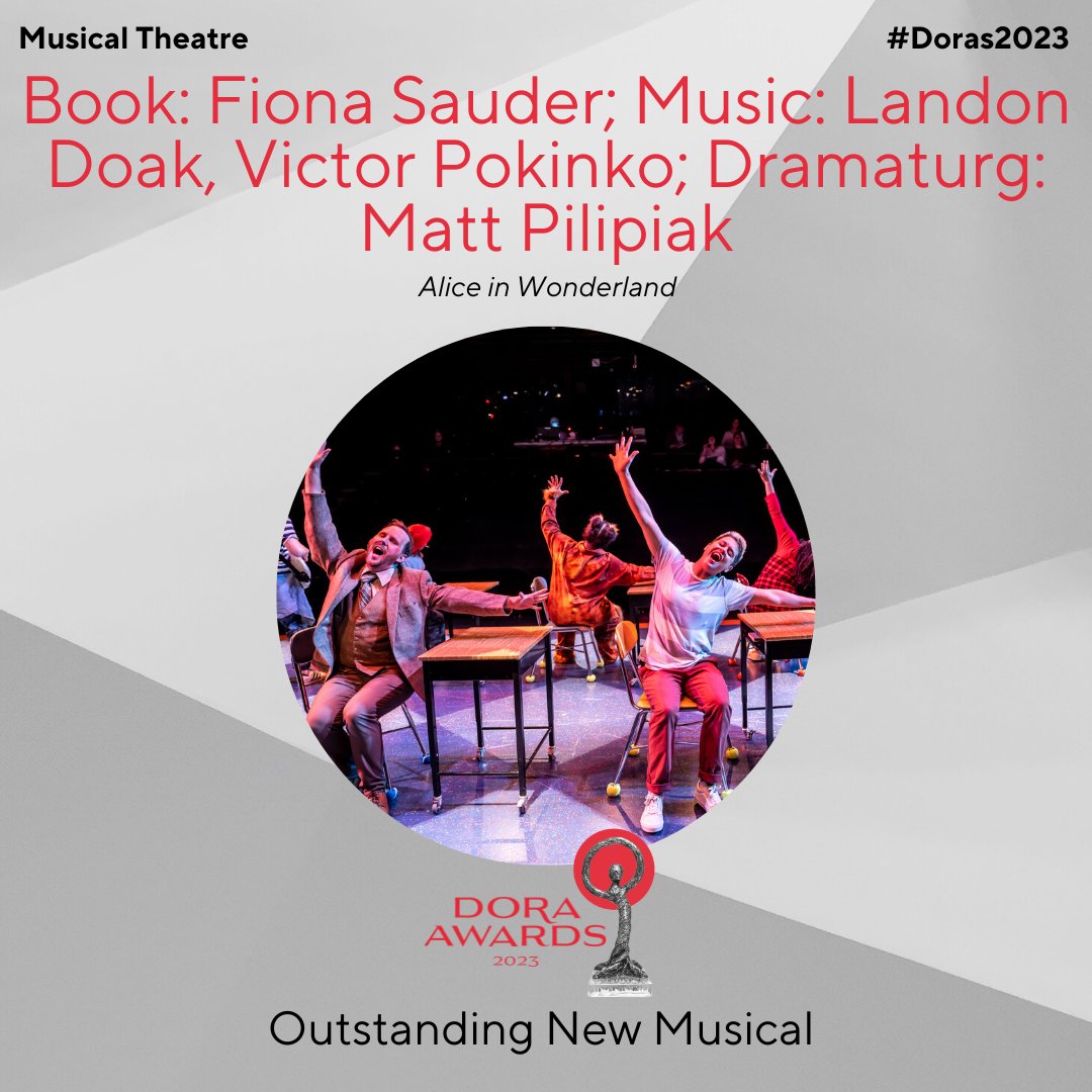 Outstanding New Musical (Musical): Fiona Sauder, Landon Doak, Victor Pokinko and Matt Pilipiak - Alice in Wonderland. #Doras2023