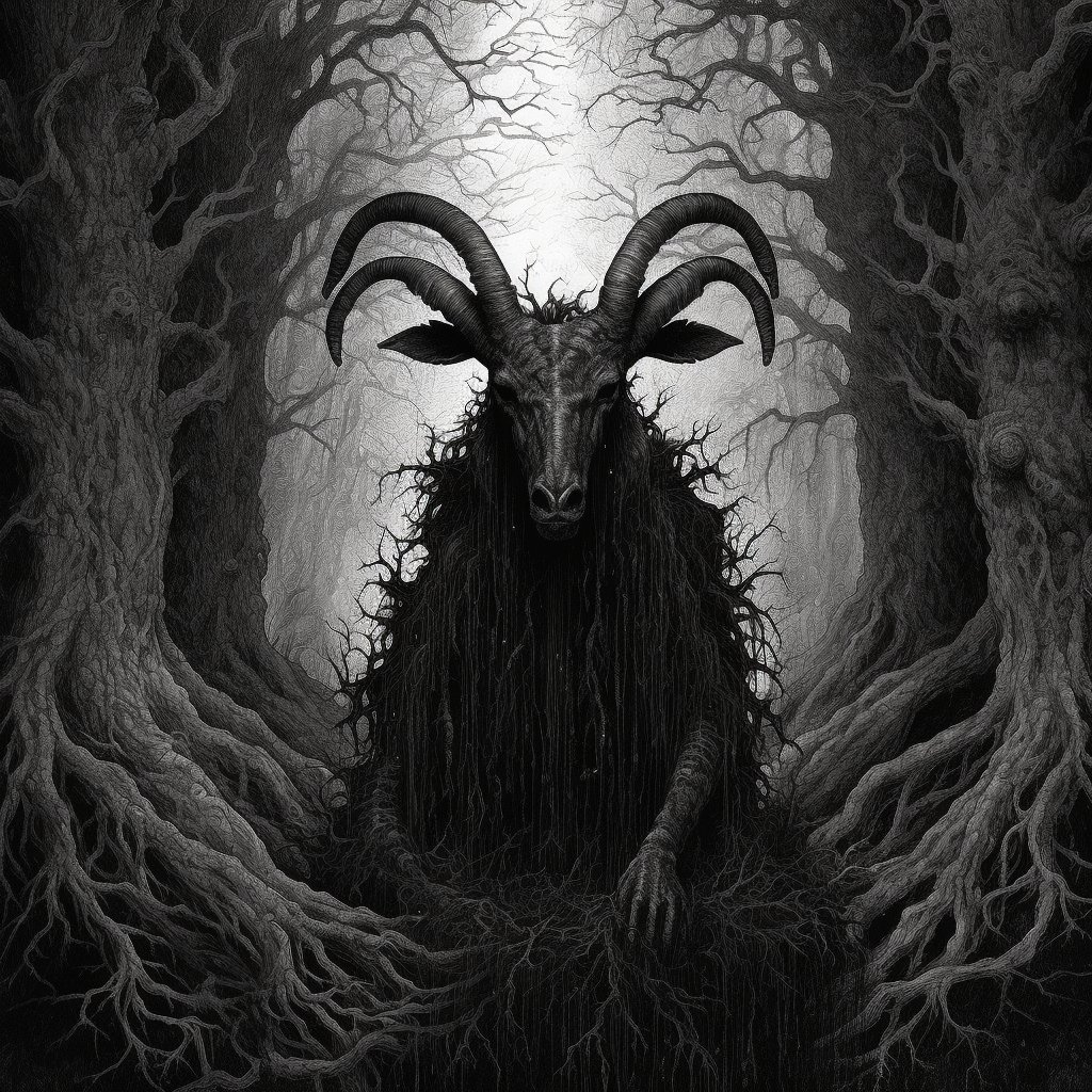 The Black Goat of the Woods

#midjourney #midjourneyart #MidjourneyAI #techspressionism  #darkart #aiartcommunity #generativeart #CosmicHorror #HorrorArt #lovecraftian