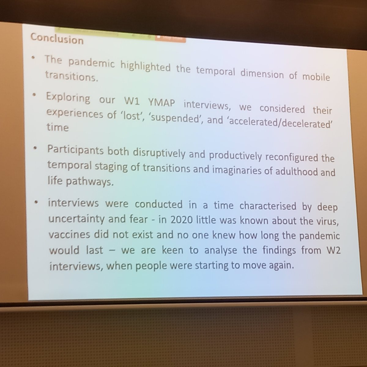 soc_researcher's tweet image. Anita Harris speaking on accelaration and de-accelaration in temporal staging of youth transitions among mobile young people during C-19 - e.g. delaying parenthood, speeding up cohabitation. Disruptive and productive reconfigurations of transitions. #ISAWCS23