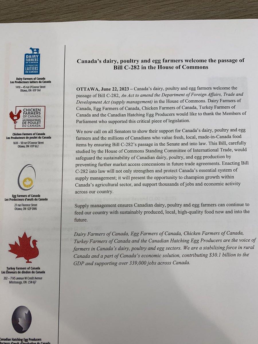 Thank-you House of Commons for voting to approve Bill C-282 last week. See how your MP voted here:
ourcommons.ca/Members/en/vot…
<a href="/Gudie/">Gudie Hutchings</a> <a href="/eggsoeufs/">Egg Farmers</a> <a href="/dfc_plc/">DFC / PLC</a>