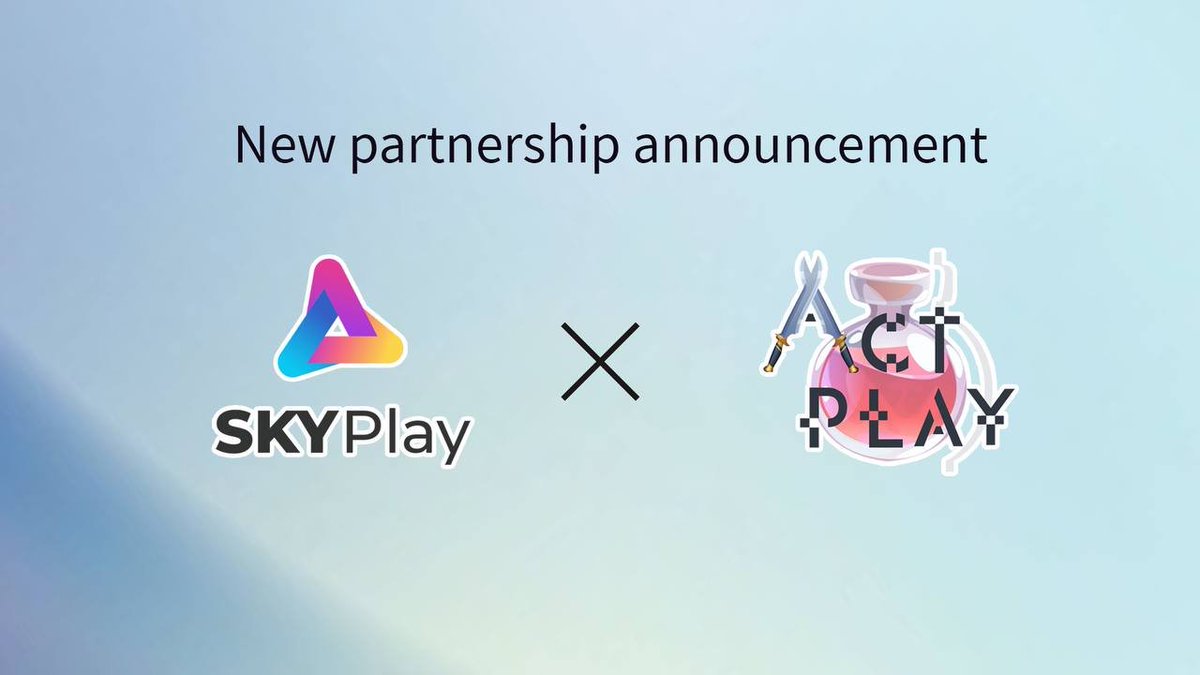 🔊New Partnership Announcement🔊 

🎉#SKYPlay  X  #Actplay🎉

Today we are announcing our partnership with "Actplay".   
In the coming days, we will be organizing a series of events with "Actplay".   

Thank you  

👉 Twitter: x.com/Actplay_p2e