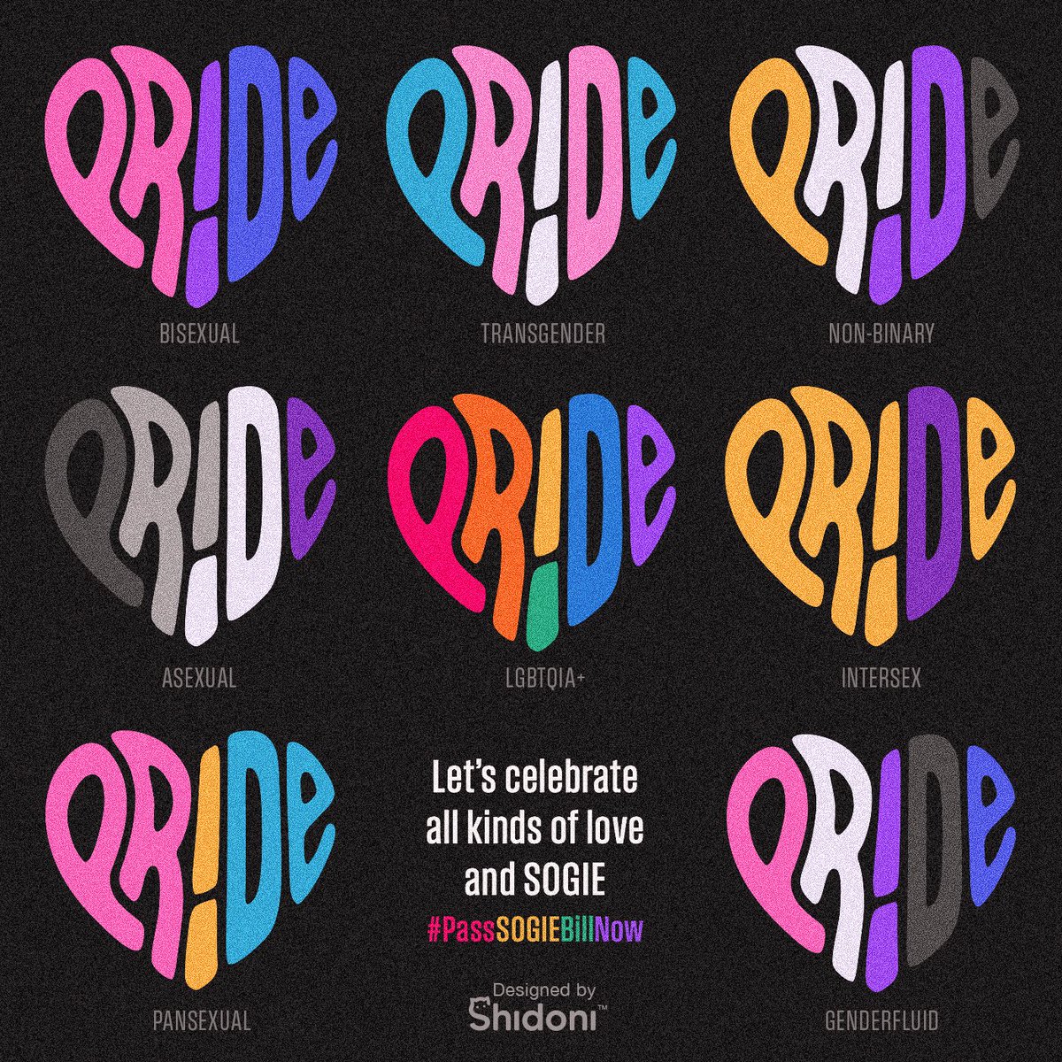 These are but a few of our sexual orientation and gender identity and expression #LGBTQIA+ flags.

During Pride month and beyond, let’s celebrate and fight for all kinds of love and SOGIE. #PassSOGIEBillNow 

#Pride is love. #Pride is a fight against discrimination. 🏳️‍🌈💗✊