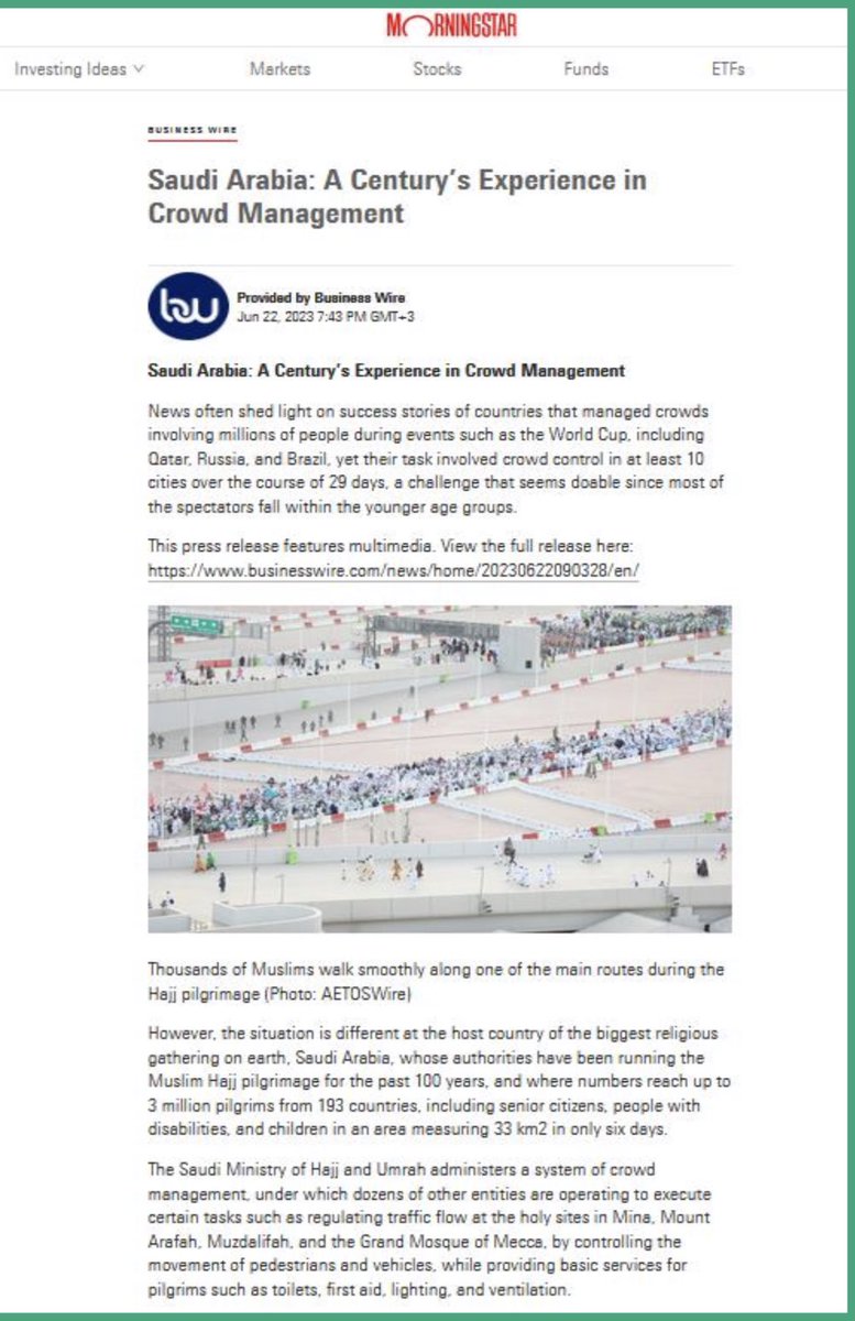 JihadAlobaid's tweet image. 📌 يُنصفك البعيد، يشيد بك الغريب، ويقلل من جهدك القريب!

#حج_1444 هو رقم 100 في الدولة السعودية الثالثة، وتخيّل في كل سنة يأتي مَن يقلل ويهمز ويلمز !

#وأذن_بالناس #بسلام_آمنين
————————————

تابع الإعجاز السعودي وحجم الإنبهار العالمي بـ100 عام من النجاح المتوالي والتنظيم المتقن:-