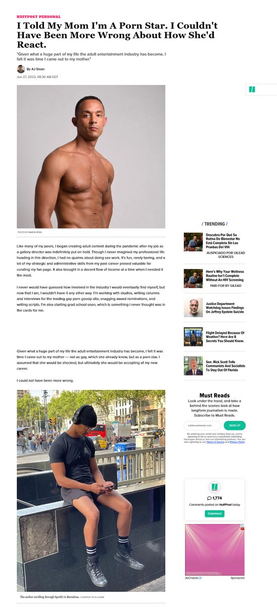 🏳️‍🌈 Menofporn Blog On Twitter Huffington Post Aj Sloan “i Told My