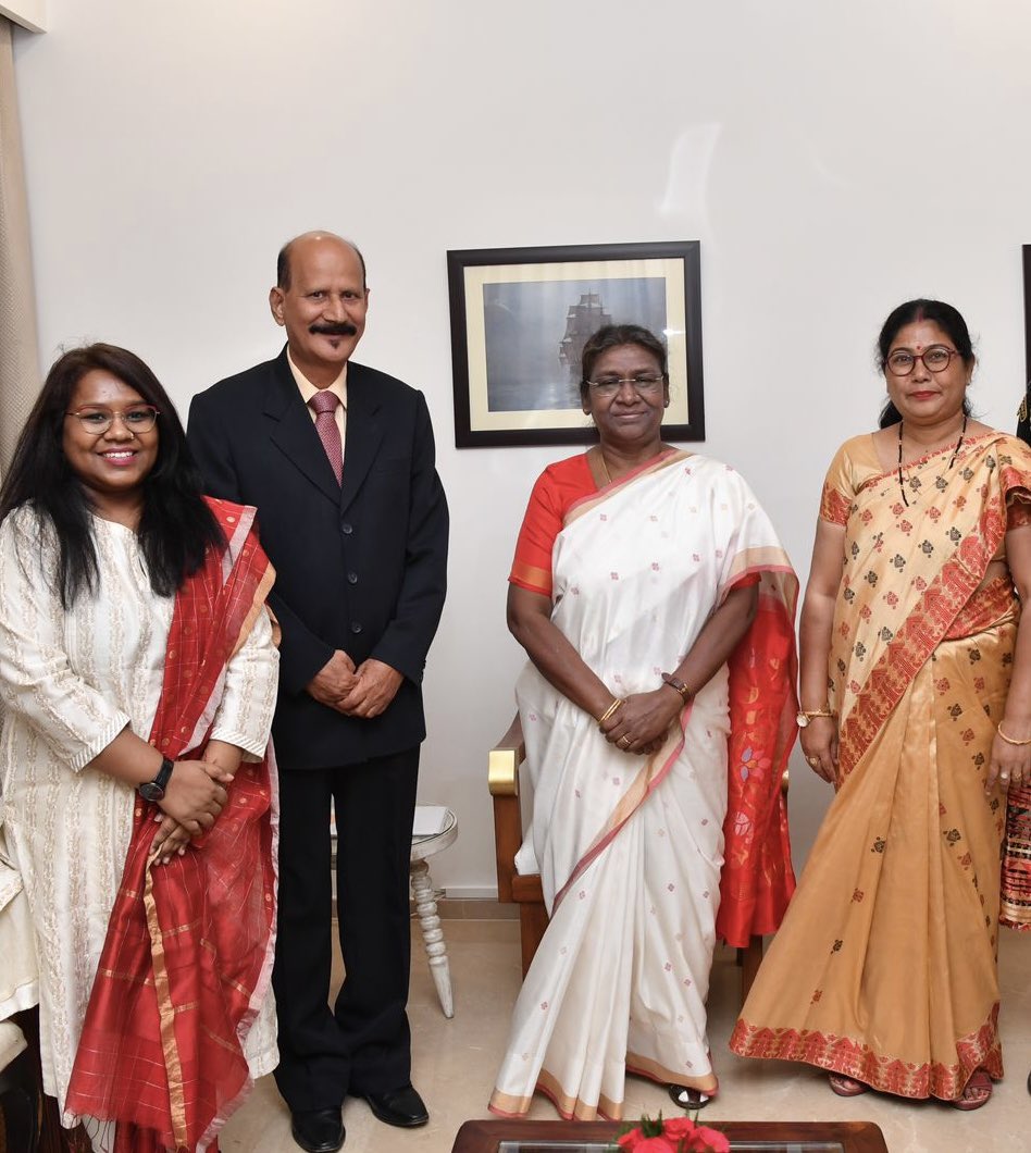 It was such a great privilege for me and  my family to meet   Hon’ble President of India Smt Droupadi Murmu. We will cherish these moments forever!