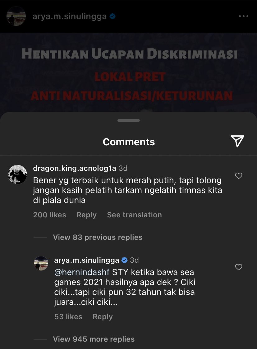 🚨Komentar salah satu Exco PSSI terhadap Coach STY di Instagram.

Komentarnya wahai netijen yang budiman?