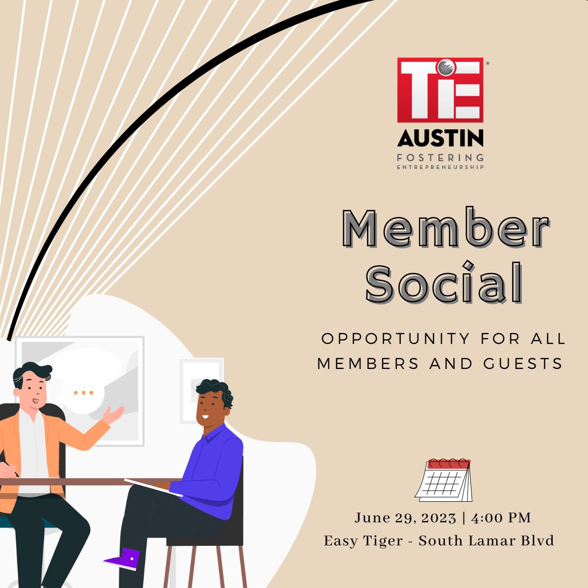 Entrepreneurship is discovering your path. Come join Tie Austin for a fun networking opportunity at East Tiger this Thursday, June 29th. Share how you paved your path with your peers.
events.tie.org/TiEAustinMembe…
#TiEAustin #tiesocial #events #entrepreneur #yourownpath