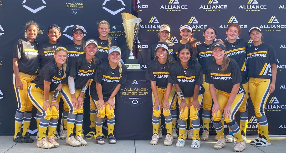 2023 14u Alliance Super Cup Champions!! So proud of this group 💯💛🏆 @ImpactGoldOrg @jazzvesely @KcJackson00 #AllianceFastpitch #Softball #fastpitchsoftball #AllianceSuperCup #thealliancefastpitch @IHartFastpitch