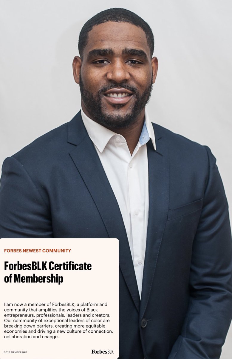 KurtMangum2's tweet photo. I am excited to be selected as the newest member of @ForbesBLK a global community of Black entrepreneurs, leaders, &amp; professionals created by @Forbes 

The mission of @ForbesBLK is to champion a global community that drives systematic change in business, culture, &amp; society. https://t.co/WTiOr0AdVG