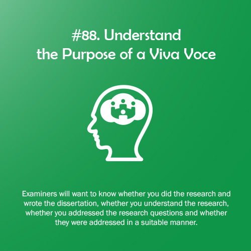 PhD Rule of the Game #88: Understand the Purpose of a Viva Voce. All 100 PhD + 100 Research Rules of the Game are available at bit.ly/2CxcsRd and bit.ly/2JNbTsj #100PhDRules #PhD #phdchat #phdadvice #phdforum #phdlife #ecrchat #acwri